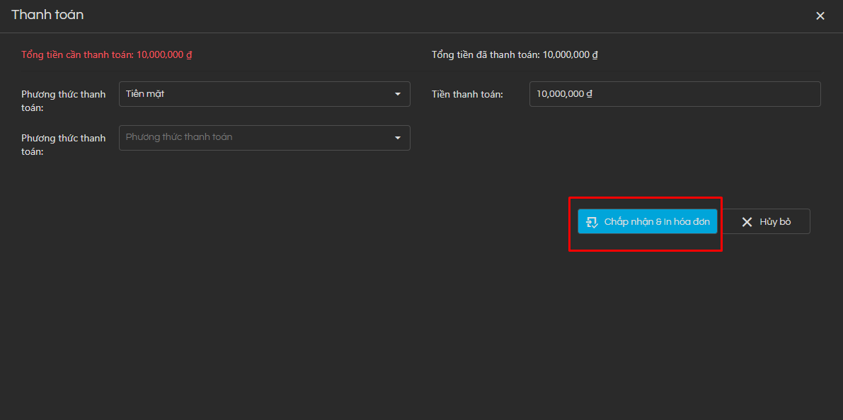 &nbsp; &nbsp; &nbsp; &nbsp; &nbsp; &nbsp; &nbsp; &nbsp; &nbsp; &nbsp; &nbsp; &nbsp; &nbsp; &nbsp; &nbsp; &nbsp; &nbsp; &nbsp; &nbsp; &nbsp; &nbsp; &nbsp; &nbsp; Click Chấp nhận và in hóa đơn